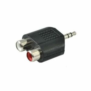 Adaptor SSQ, 2 x RCA mama - Jack 3.5 mm, Negru imagine