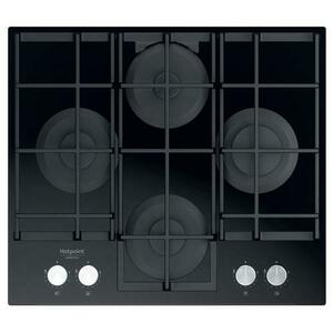 Plita incorporabila pe gaz Hotpoint HAGS 61F/BK, 4 arzatoare, 9 nivele de putere (Negru) imagine