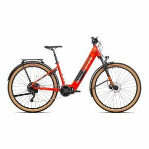 Bicicleta Electrica Rock Machine Storm INT e90-29, roti 29inch, cadru aluminiu M, autonomie 120km, baterie 500 Wh, roti 29inch (Portocaliu) imagine