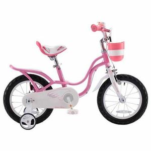 Bicicleta Royal Baby Little Swan, roti 12inch, roti ajutatoare, cadru otel (Roz) imagine