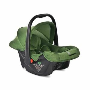 Scoica auto pentru copii Lorelli Joy Green, I-size, R129, 0-15 Luni, maxim 13 Kg, 40-85 cm, functie de balansare, maner reglabil, husa detasabila si lavabila din fibre naturale imagine