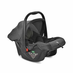 Scoica auto pentru copii Lorelli Joy Black Jasper, I-size, R129, 0-15 Luni, maxim 13 Kg, 40-85 cm, functie de balansare, maner reglabil, husa detasabila si lavabila din fibre naturale imagine