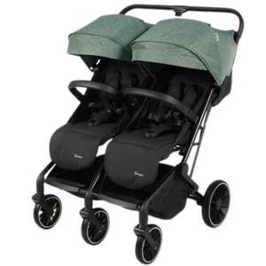 Carucior pliabil pentru gemeni BabyGo GoTwice Green, 6 - 36 luni imagine