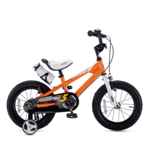 Bicicleta Copii RoyalBaby Freestyle Coaster Brake, Roti 14inch, frana U-Brake, cadru otel, roti ajutatoare (Portocaliu) imagine