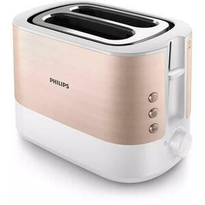 Prajitor paine Philips Viva Collection HD2638/11, 1050 W, Auriu rose/Alb imagine