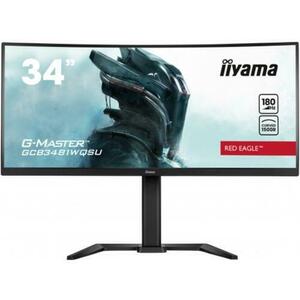 Monitor Gaming VA LED Iiyama 34inch GCB3481WQSU-B1, UWQHD (3440 x 1440), HDMI, DisplayPort, Boxe, Ecran curbat, 180 Hz, 03 ms (Negru) imagine