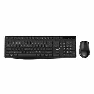 Kit tastatura si mouse wireless Genius KM8206S, 104 taste, 11 taste multimedia, 3 butone, 1200 DPI (Negru) imagine