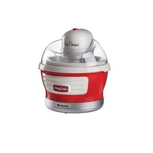 Aparat de inghetata, sorbet si iaurt inghetat 0643 Party Time Maker Ariete, Capacitate 1.5 l, Recipient detasabil, 12 W, Buton On/Off (Alb/Rosu) imagine