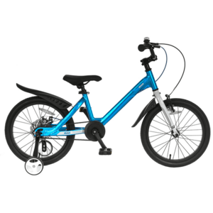 Bicicleta Copii RoyalBaby Mars M1601C, Roti 16inch, Cadru Aluminiu, Roti Ajutatoare (Albastru/Alb) imagine