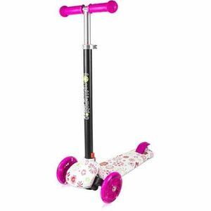 Trotineta Pliabila Lorelli Scooter Yuppee Pink Garden, cu Leduri imagine