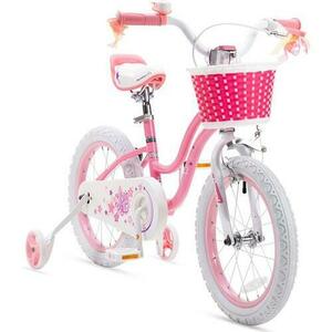 Bicicleta copii 3-5 ani Royal Baby Star Girl, roti 14inch, frana C-Brake fata, torpedo spate, cauciucuri late tip MTB, roti ajutatoare, Roz imagine