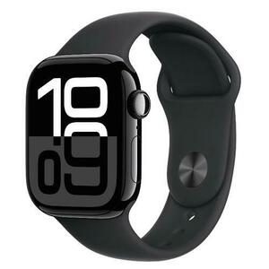 Smartwatch Apple Watch 10 GPS, Carcasa Jet Black Aluminium 42mm, ecran LTPO OLED, 64GB, curea silicon Black Sport Band S/M (Negru) imagine