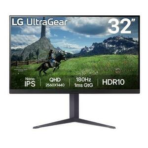 Monitor Gaming IPS LED LG 31.5inch 32GS85Q-B, QHD (2560 x 1440), HDMI, DisplayPort, Pivot, 180 Hz, 1 ms (Negru) imagine