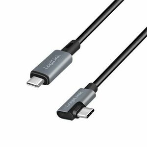 Cablu alimentare si date LOGILINK, USB Type-C (T) la USB Type-C (T) la 90 grade, 2m, PD 100W imagine