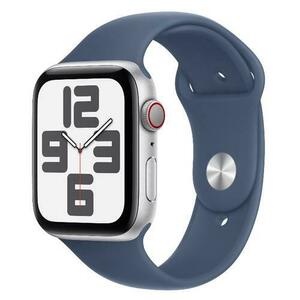 Smartwatch Apple Watch SE (2024), GPS, Cellular, Carcasa Silver Aluminium 44mm, ecran LTPO OLED, 32GB, curea silicon Denim Sport Band M/L (Argintiu/Albastru) imagine