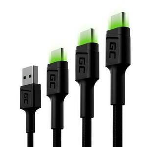 Cablu de date Green Cell GC Ray, USB-USB-C 30cm/120cm/200cm, incarcare rapida, Ultra Charge, QC 3.0 imagine