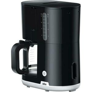 Cafetiera Braun KF1100BK, 1000 W, Carafa din sticla, Capacitate 1.38 L, Filtru pivotant, Sistem anti-picurare, Oprire automata, Negru imagine