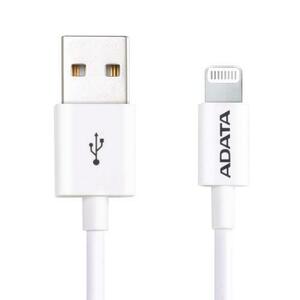 Cablu de date ADATA AMFIAL-1M-CWH, USB2.0 - Lightning, certificat MFi, 1m, 2.4A (Alb) imagine