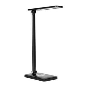 Lampa de birou Virone Isiyo DL-5/B, 390 lm, incarcator wireless, port USB, dimmer, 3000/4000/6000K, aluminiu, Negru imagine