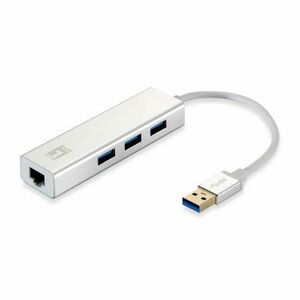 Adaptor retea USB LevelOne Gigabit, 120x120x25mm, Argintiu imagine