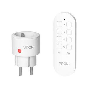 Mini priza wireless VIRONE RS-10(GS), 2300W, schuko, IP20, telecomanda, Alb imagine