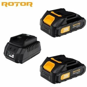 Set incarcator 20V cu acumulator Rotor, 20V/2Ah RCB-20V (Negru/Galben) imagine