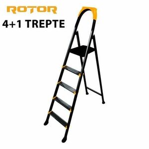 Scara Metalica Pliabila Rotor, 4+1 Trepte (Negru) imagine