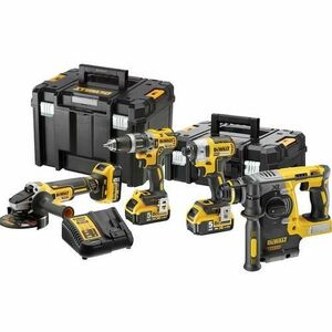 Set 4 scule DeWALT DCD796, DCF887, DCG405, DCH273, DCB184 x 3 + incarcator + TSTAK II (Negru/Galben) imagine