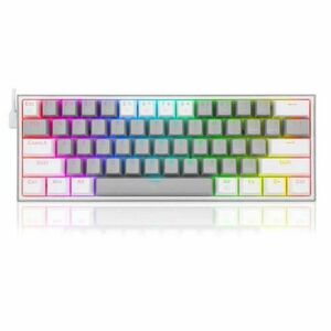 Tastatura gaming mecanica Redragon Fizz, iluminare RGB, switch-uri rosii (Alb) imagine