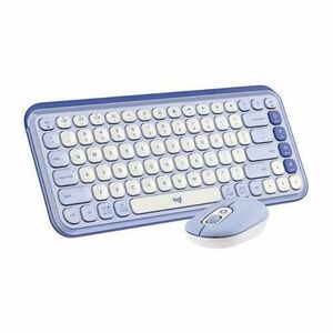 Kit tastatura si mouse Logitech Pop Icon Combo, Bluetooth, Layout US (Mov) imagine