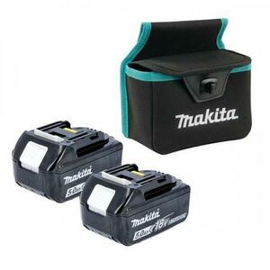 Set 2x acumulator Makita BL1850B + geanta textila, Li-Ion LXT 18V, 5.0Ah (Negru/Albastru) imagine