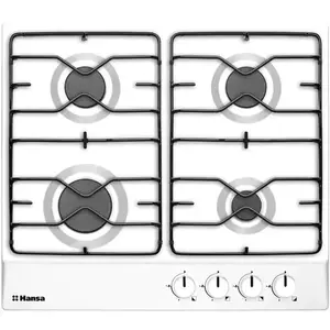 Plita incorporabila Hansa BHGW630100, Gaz, 4 arzatoare, Aprindere electrica, 60 cm, Alb imagine