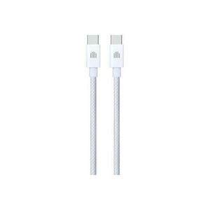 Cablu de date Dviced DV120011, USB-C la USB-C, Nylon Textil, 1, 25m (Alb) imagine