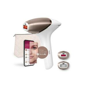 Epilator IPL Philips Lumea Seria 9900 BRI950/01, Senzor SmartSkin, 450.000 impulsuri, 5 nivele intensitate (Alb/Roz) imagine