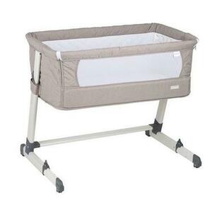 Patut co-sleeper 2 in 1 BabyGo Together, inaltime reglabila, 0 - 10kg (Bej) imagine