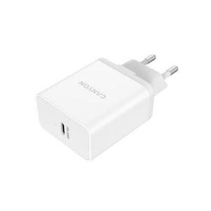 Incarcator retea Canyon CNE-CHA20W, USB Type-C (Alb) imagine