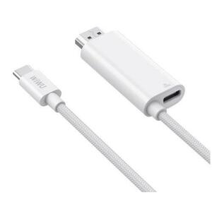 Cablu Audio si Video USB-C - HDMI WiWu Wi-PS001, 1.8m, Alb imagine