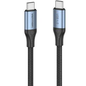 Cablu alimentare si date Vention TAVHF, USB Type-C (T) la USB Type-C (T), 1m, 40 Gbps, 5A, TPE + braided (Negru) imagine