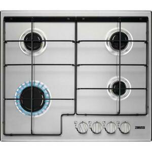 Plita incorporabila Zanussi ZGH65414XS, Gaz, 4 zone de gatit, Aprindere electrica, 60 cm (Inox) imagine