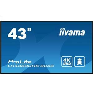 Ecran profesional VA LED Iiyama 42.5inch LH4360UHS-B2AG, UHD (3840 x 2160), HDMI, Boxe (Negru) imagine