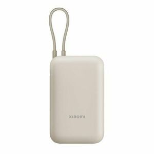 Acumulator Extern Xiaomi BHR9072GL, 22.5 W, 10000 mAh, Cablu intergrat USB Type-C, 1x USB-A (Bej) imagine