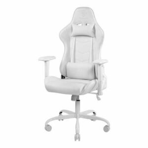 Scaun gaming ergonomic DELTACO GAMING GAM-096-W, piele PU, ampatament in 5 puncte, spate inalt, perna pentru gat si suport lombar, Alb imagine