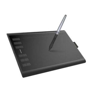 Tableta grafica HUION Inspiroy H1060P, Functie de inclinare ± 60 °, Stilou fara baterie, Presiune 8192 5080LPI, 12 taste personalizabile (Negru) imagine