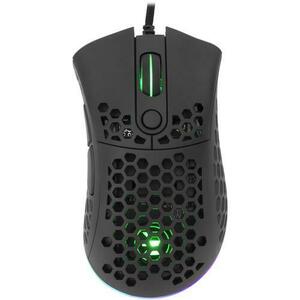 Mouse Gaming cu fir White Shark SHURIKEN, 19.000 DPI, 1.000Hz, 400IPS, 50G, Chipset PIXART PMW 3370 + MCU 8948 + TTC Encoder, Switch-uri LK 100 M(L+R); Omron 20 M, Butoane Programabile, RGB LED, Cablu braided 1, 8m, Powder Coating, Negru imagine