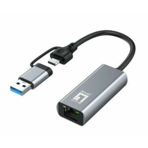 Placa de retea Level One USB-0423, USB-C/USB-A (Gri) imagine