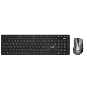 Kit Wireless Tastatura Genius KM-8216S, USB + Mouse Optic, USB (Negru/Argintiu) imagine