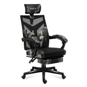 Scaun gaming Huzaro Combat 5.0 Camo, max 140 kg, Suport picioare, Air mesh (Negru/Camuflaj) imagine