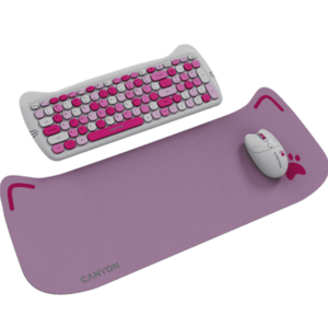 Kit Canyon CNS-HSETW6PK, Kitty Edition, Tastatura + Mouse Optic + Mouse Pad, Wireless, USB (Multicolor) imagine