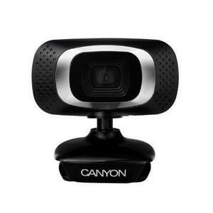 Camera Web Canyon CNE-CWC3N, Full HD, USB 2.0, Functie detectare fata, 2MP, 30fps (Negru) imagine