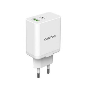 Incarcator retea Canyon CNE-CHA20W03, USB Type-A, USB Type-C (Alb) imagine